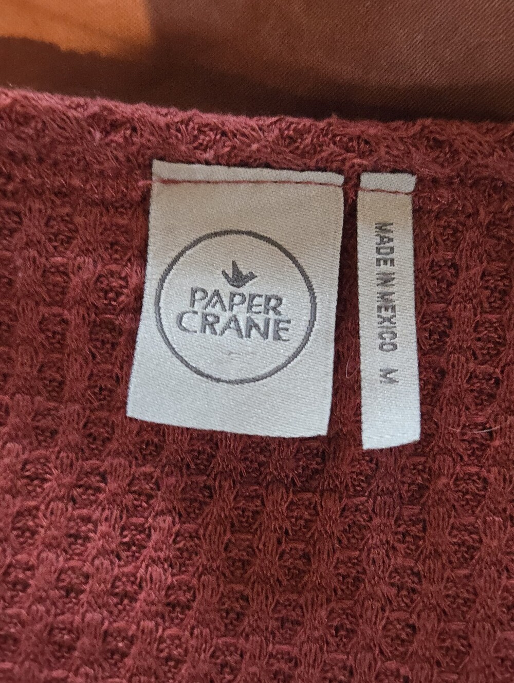 Paper Crane | Waffle Knit Tie-Front Cardigan in Dusty Rose, Size M - Picture 4 of 7